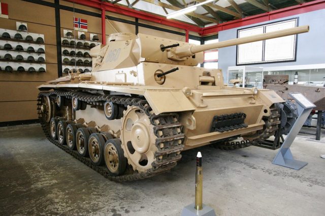 This German Panzer III Tank Ausf. M can be found at the German Tank Museum - Deutsches Panzermuseum in Munster, Germany. Photo Credit.