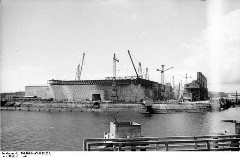 Lorient, U-Bootbunker im Bau