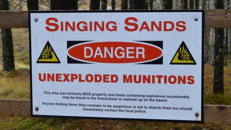 Singing Sands Danger Sign for the Public