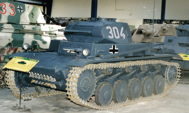 This German German Panzer II tank PzKpfw II Ausf C Sd.Kfz. 121 can be found at the French Tank Museum in Saumur in the Loire Valley.