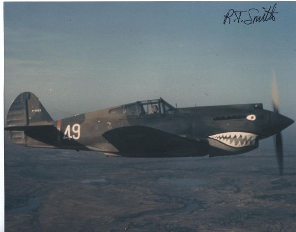 The photograph P-40 Tomahawk #49 flown by Tom Hayward of the Third Pursuit Squadron - Hell's Angels - of the American Volunteer Group was probably taken from aircraft #47 on May 28, 1942 near the Salween River Gorge on the China-Burma border.