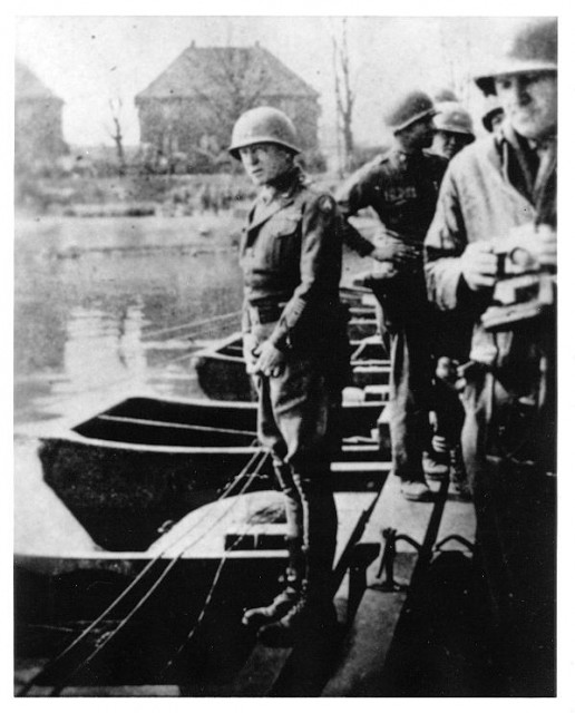 Patton peeing in the Rhine