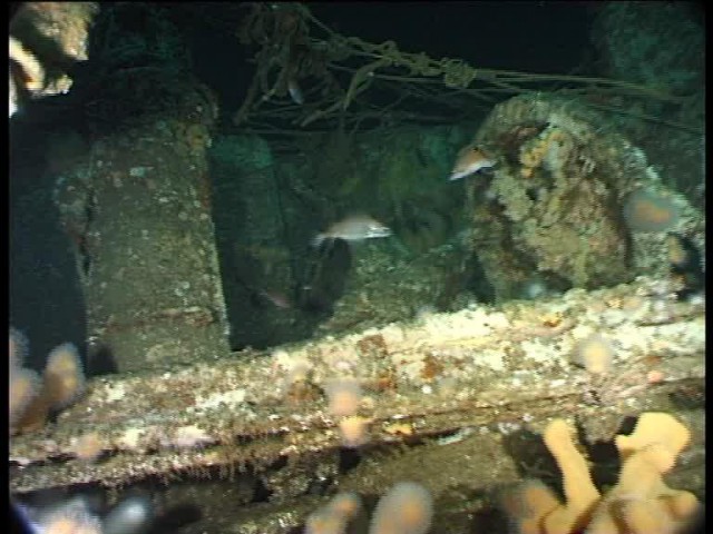 The base of the bridge shows the conning tower hatch is open and the main control pillar (left) is still in place (Innes McCartney).