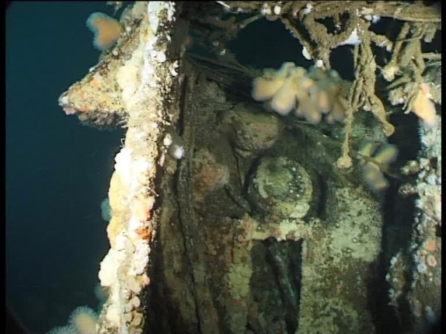 The Bridge is covered in a net, but inside all the bridge equipment is still where it should be – incredible! (Innes McCartney).