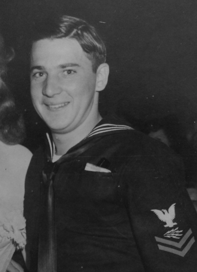 Gibler is pictured above in Navy uniform in 1945.  Courtesy of Richard Gibler  