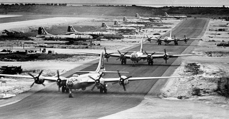 B-29s of the 462d Bomb Group West Field Tinian Mariana Islands 1945 (U.S. Air Force photo) 