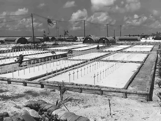 Temporary cemetery at Tarawa