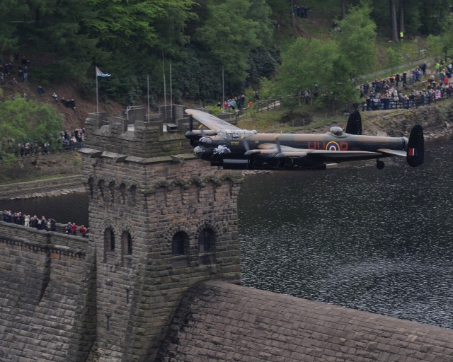 Dambuster Lancaster Soars Again Over the Derwent Valley Dam