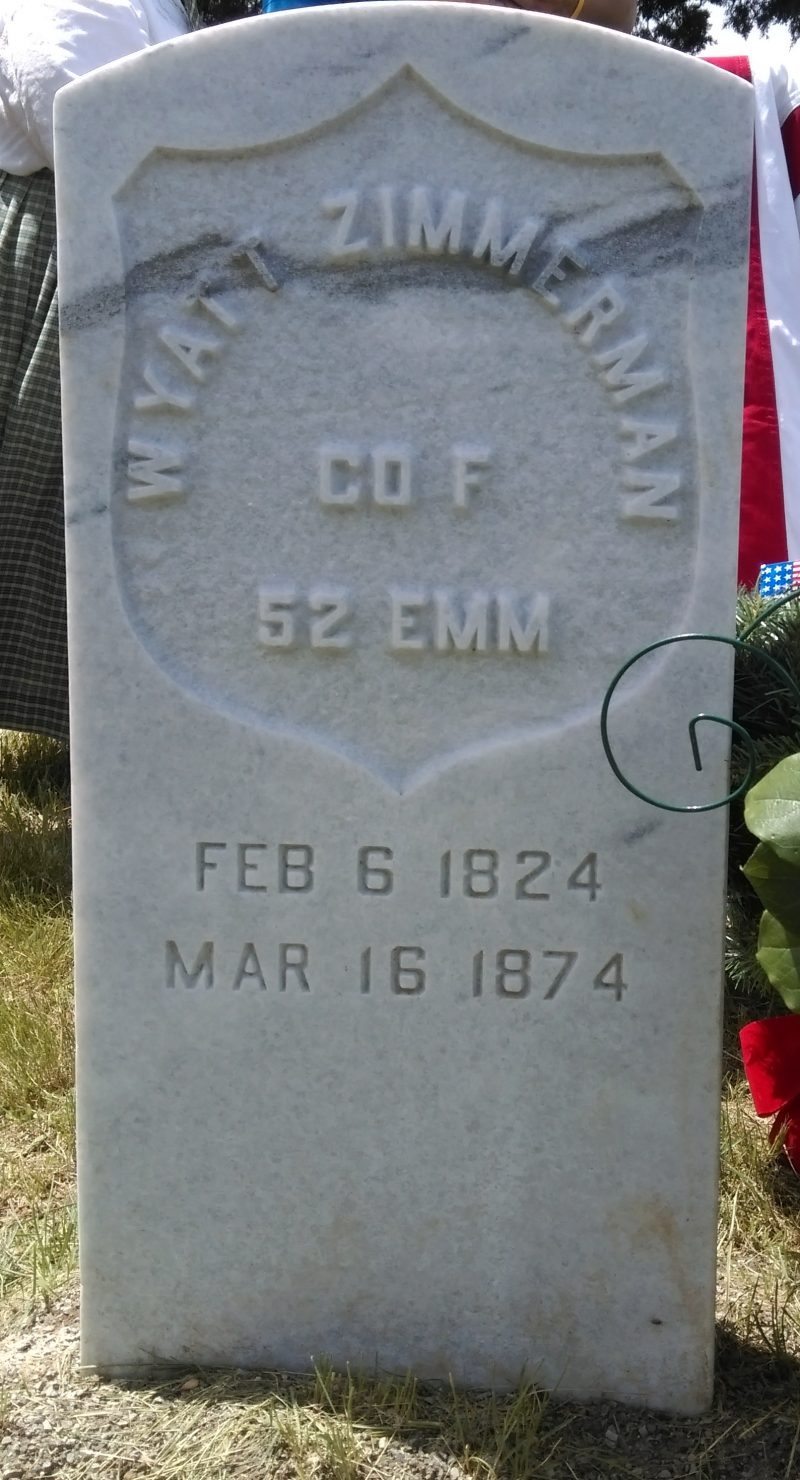 Pvt. Wyatt Zimmerman’s new military memorial headstone was unveiled during a recent ceremony at Strickfaden Cemetery north of California, Mo. Courtesy Jeremy P. Ämick 