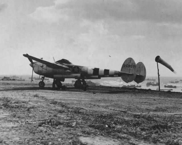 P-38 Adv. landing ground, June 44, St Laurent du Mer