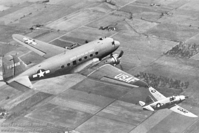 C-47A wingtip coupled Q-14B tom tom