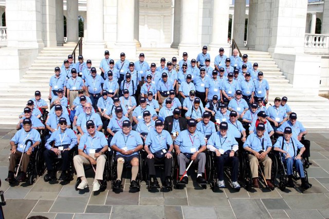 The batch of veterans during the most recent Oklahoma Honor Flights trip, June 20 of this year. [Photo taken from the Oklahoma Honor Flights Facebook Page]