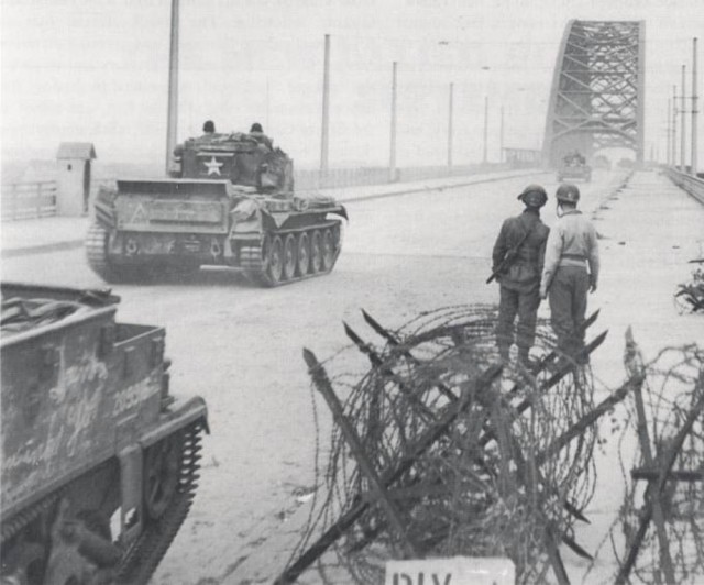 Nijmegen Bridge XXXCorps Cromwell tanks head for Arnhem