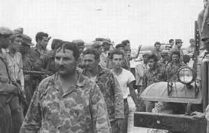 Members of the Brigade being taken on April 19 by Cuban forces