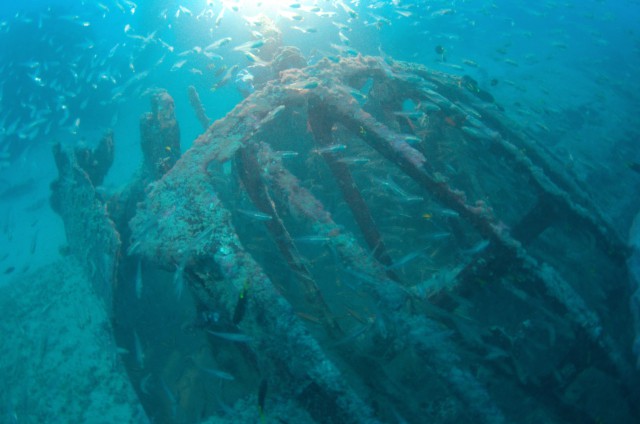 An engine mount from Catalina 24-25. The aircraft was discovered in waters off Cairns in far North Queensland. Image supplied courtesy of Kevin Coombs, Cairns. *** Local Caption *** RAAF Catalina A2425 was lost on 28 February 1943. After 72 years, the wreck has been discovered off Cairns in far north Queensland. The aircraft will remain where it is as a mark of respect to the 11 airmen onboard who were lost. A memorial service will be held early next year, to honour the crew.