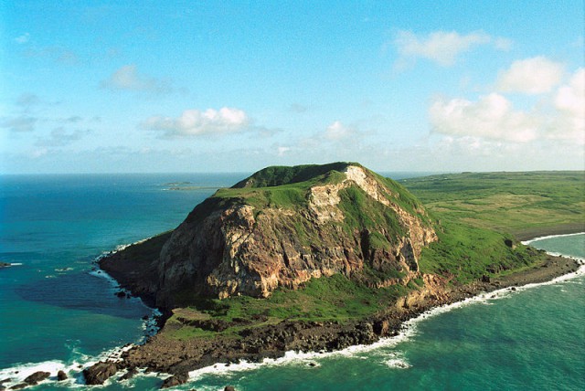 https://en.wikipedia.org/wiki/Mount_Suribachi A picture of Mt. Suribachi taken in 2001
