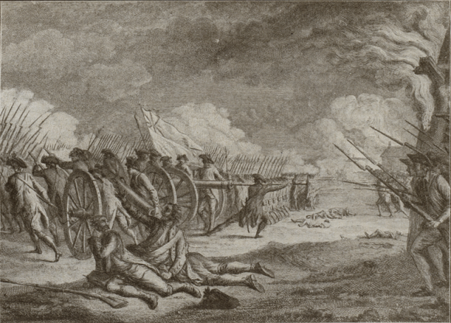 An 18th century German engraving of the Battle of Lexington