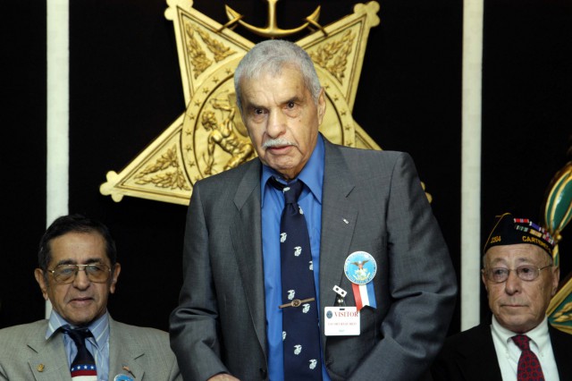 Guy Gabaldon speaking at Pentagon ceremony honoring Hispanic World War II veterans, September 2004. (Wikipedia)