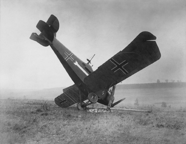 American machine gunners shot down this German Hannover CL III in France's Argonne region on 4 October 1918