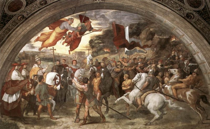 Pope Leo I appeals to Attila to spare Rome. The painting by Raphael is today housed in the Vatican in Rome.