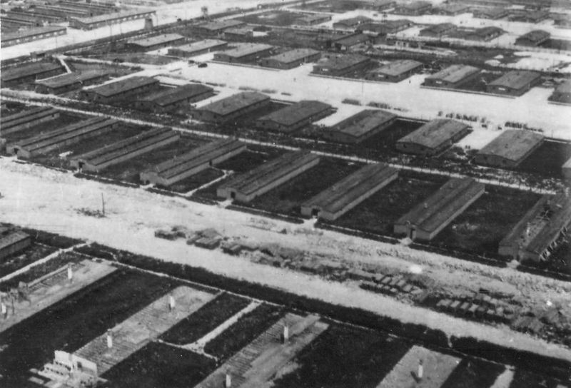 An aerial photo of Majdanek taken on 24 June 1944