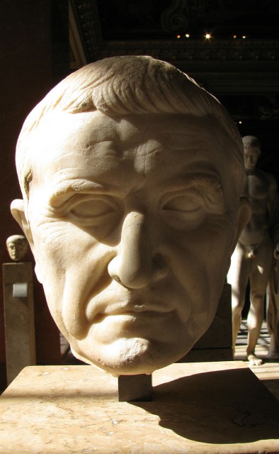 Marble head of Marcus Licinius Crassus at the Louvre in Paris