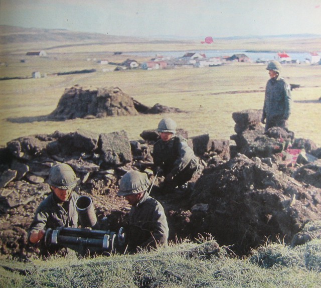 Argentine troops in the Falklands - unknown photographer, via Wikimedia