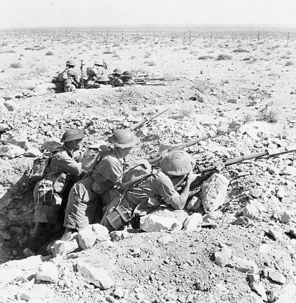 This picture was taken on 13 August 1941, showing Australian troops defending their position just outside Tobruk