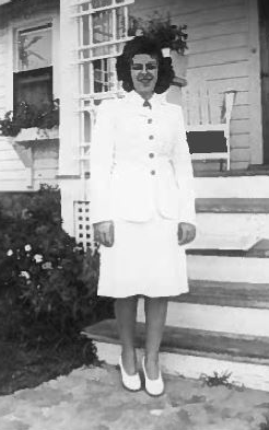 Delores in dress whites
