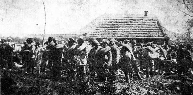 Russian prisoners of war after the battle.