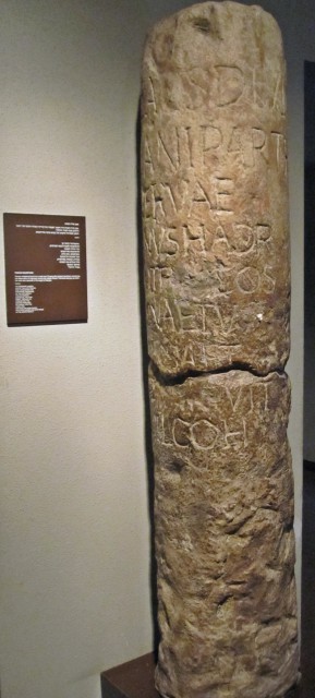 A Roman milestone from the region warning travelers of the revolt and damage to the roads
