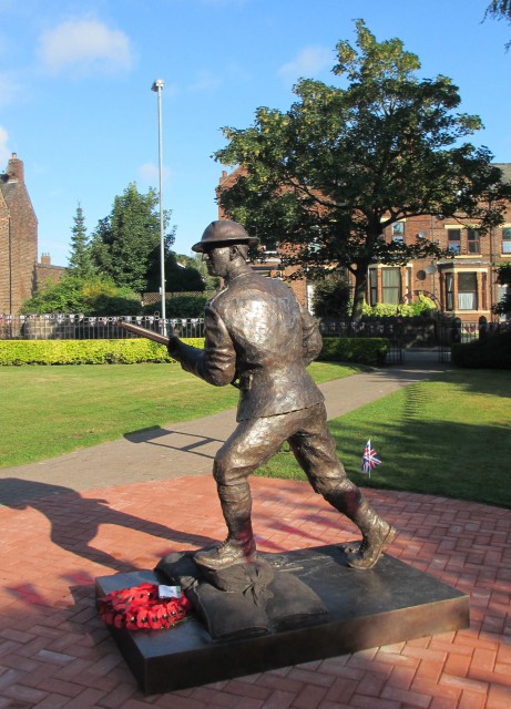 The unveiling of the Todger Jones monument on 3 August 2014 at the Memorial Garden in Runcorn, Cheshire