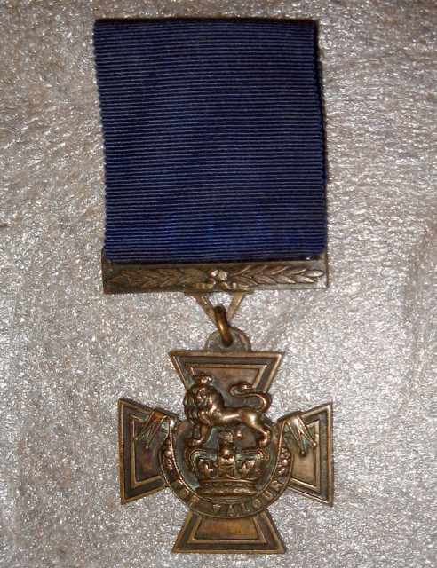 The Victoria Cross blue ribbon award for naval honors