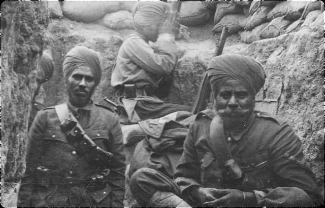 Indian soldiers in the trenches