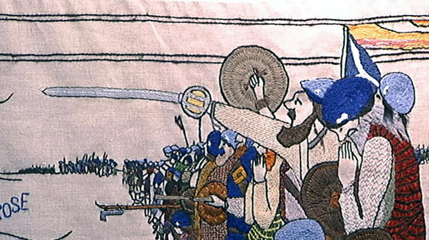 Detail from the Prestonpans Tapestry, a modern depiction of the battle. Source: STV