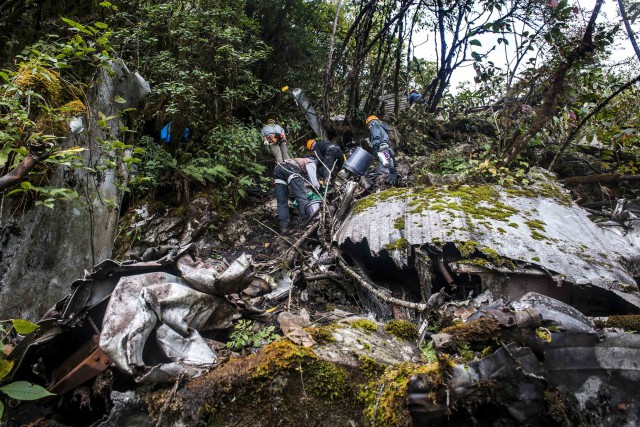 Aranchal Pradesh, India (October 10, 2015) – Members from the Defense POW/MIA Accounting Agency (DPAA), hike up to explore the suspected area of a B-24J airplane crash and began the search and recovery efforts to retrieve eight US Army Air Corps members that went down with the aircraft in 1942. DPAA conducts global search, recovery and laboratory operations to identify unaccounted-for Americans from past conflicts in order to support the Department of Defense's personnel accounting efforts. (DoD photo by SSgt Erik Cardenas/U.S. Air Force)