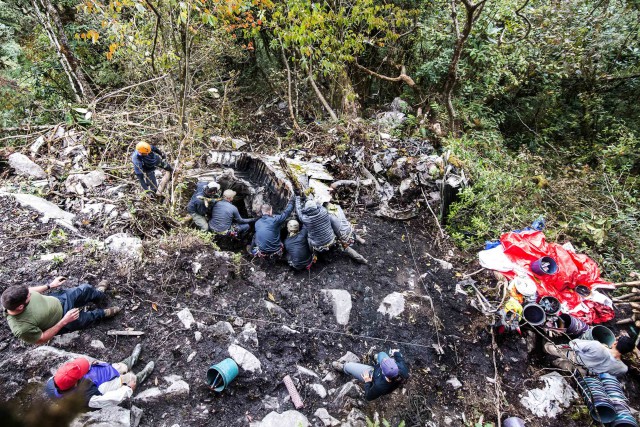 Aranchal Pradesh, India (October 18, 2015) – Members from the Defense POW/MIA Accounting Agency (DPAA), excavate during the search and recovery efforts to retrieve eight US Army Air Corps members that went down with the aircraft in 1942. DPAA conducts global search, recovery and laboratory operations to identify unaccounted-for Americans from past conflicts in order to support the Department of Defense's personnel accounting efforts. (DoD photo by SSgt Erik Cardenas/U.S. Air Force)