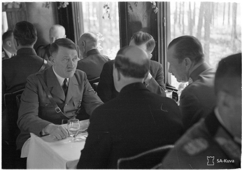 Hitler on the left, Mannerheim on the right