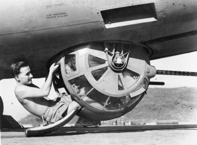 https://en.wikipedia.org/wiki/Ball_turret The Sperry ball turret of a Royal Air Force B-24