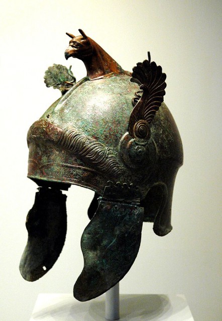 Though ceremonial, this Greek style helmet shows that many of the Samnites had effective arms and armor to go along with their fierce demenor in battle