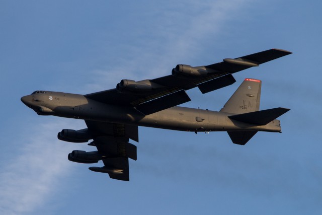 B-52 taking off from Tinker AFB.