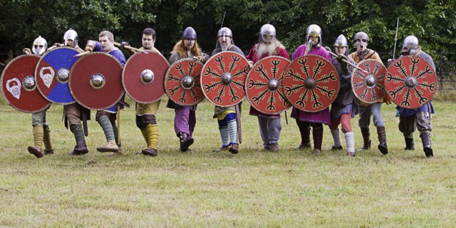 small recreation of the Viking shieldwall.