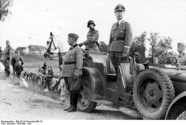 Himmler in Russia standing in a Wanderer W11