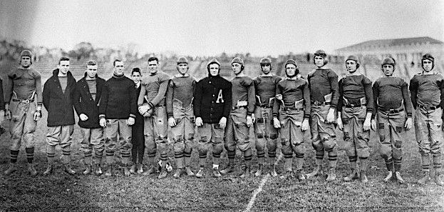 Eisenhower 2nd from left and Omar Bradley 2nd from the right were part of the 1912 West Point Football Team via commons.wikimedia.org