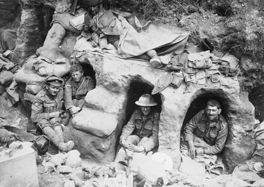 Allied troops dug in at Gallipoli