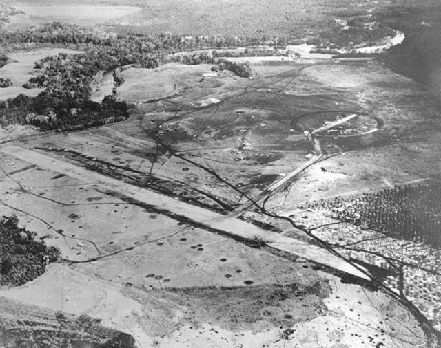 A photo of Henderson Field in late August 1942, shortly after it was taken by the Allies