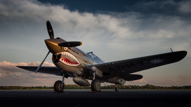 Military Aviation Museum P-40 Warhawk on the ramp of Dekalb Peachtree City Airport for the 2015 Atlanta Warbird Weekend. Photo by Tony Granata Photography.