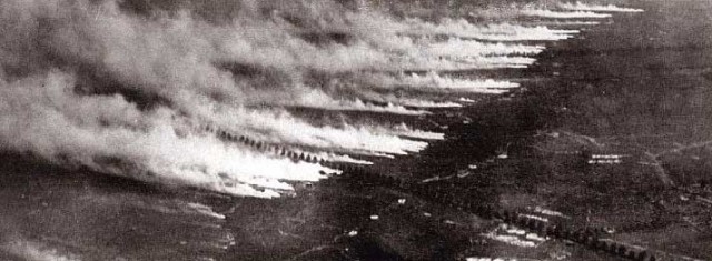 Dispersion of chlorine in World War I