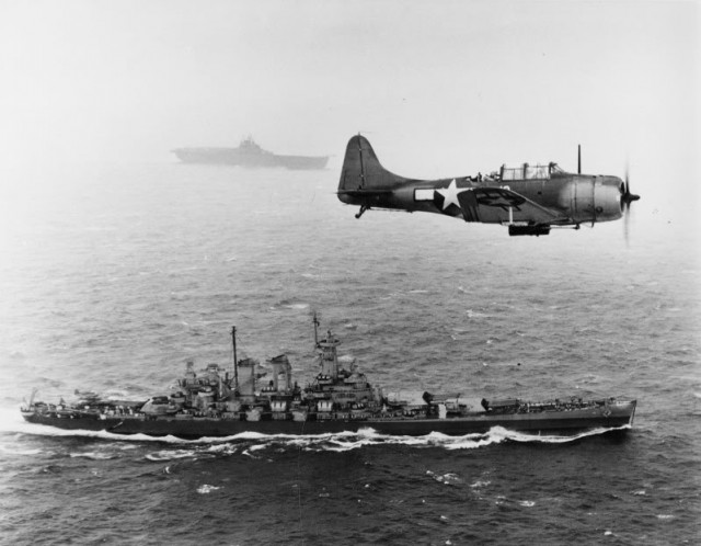 SBD_VB-16_over_USS_Washington_19431