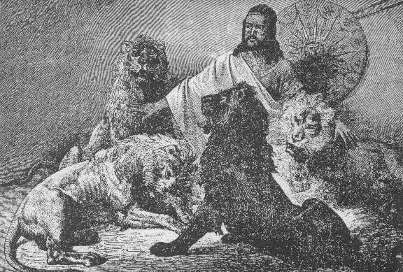 King Tewordros II with his lions